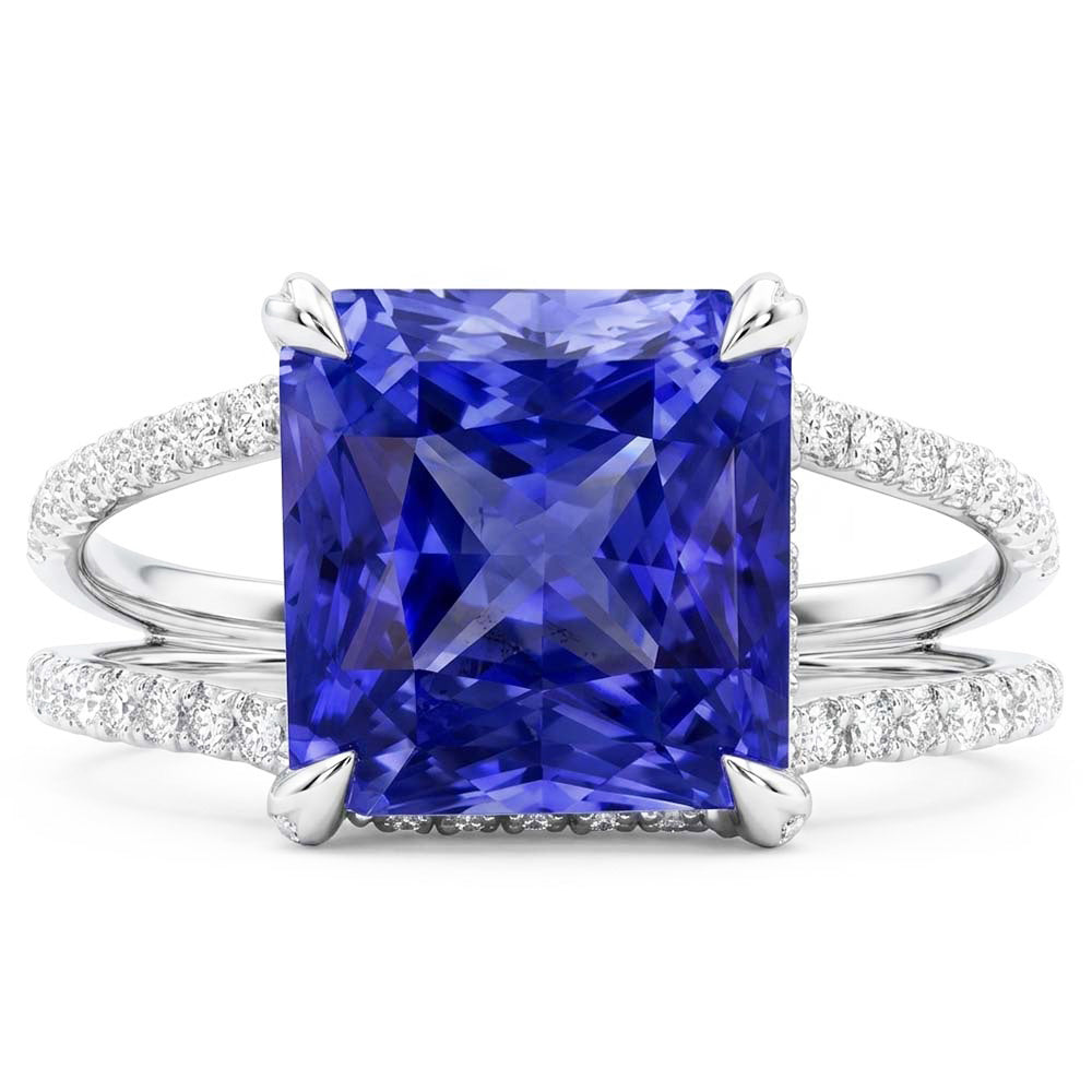 Natural Sapphire Ring 5ct - White Gold 14K