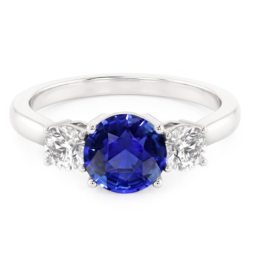 Natural Sapphire Ring 5ct - White Gold 14K
