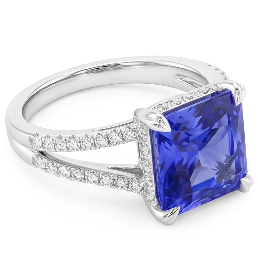 Natural Sapphire Ring 5ct - White Gold 14K