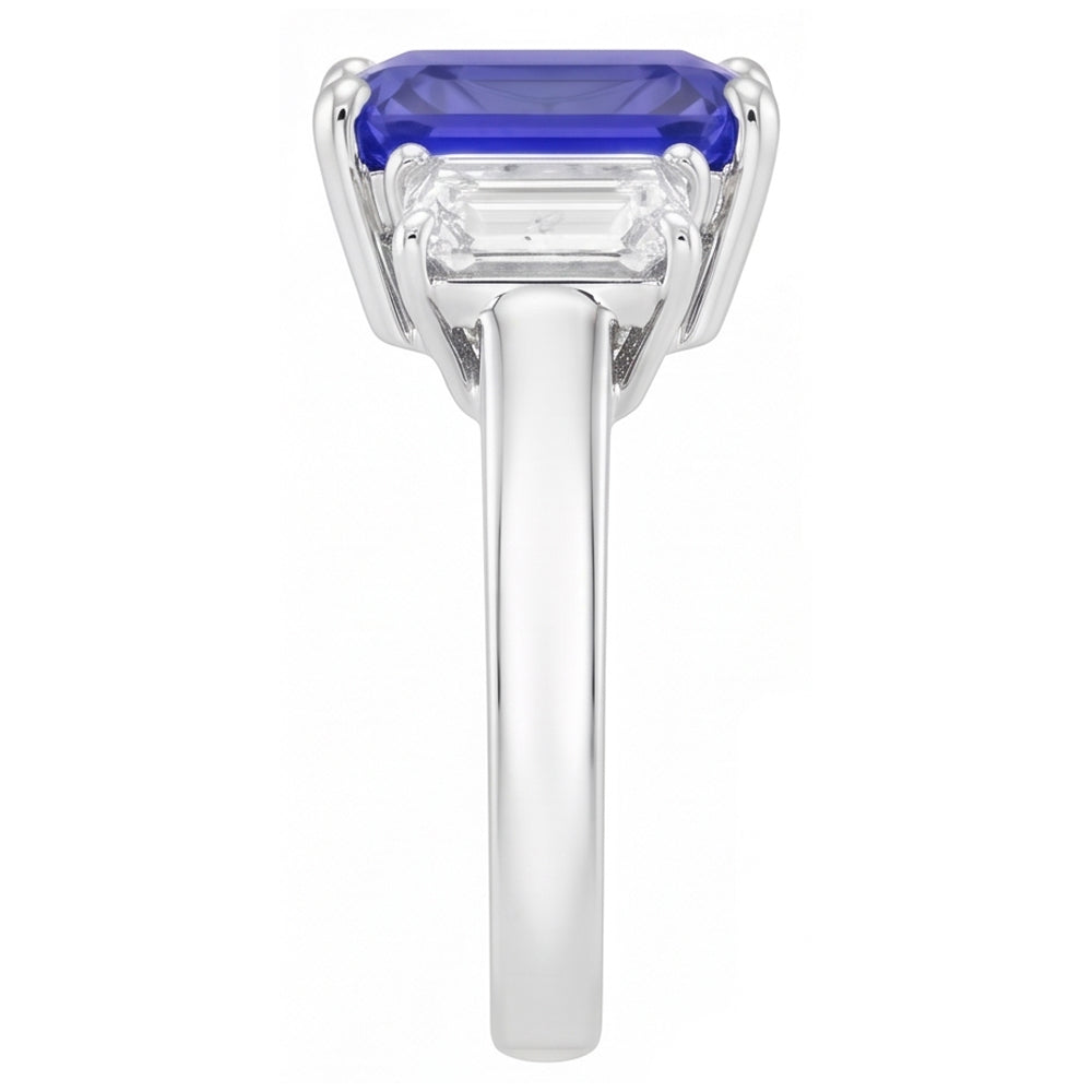 Natural Sapphire Ring 5ct - White Gold 14K