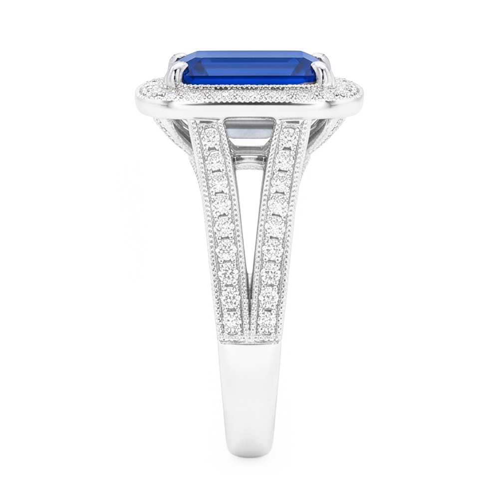 Natural Sapphire Ring 5ct - White Gold 14K