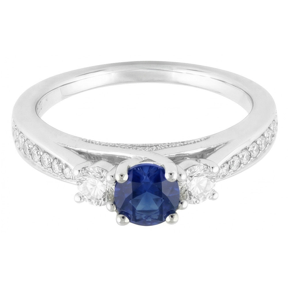 Natural Sapphire Ring 5ct - White Gold 14K