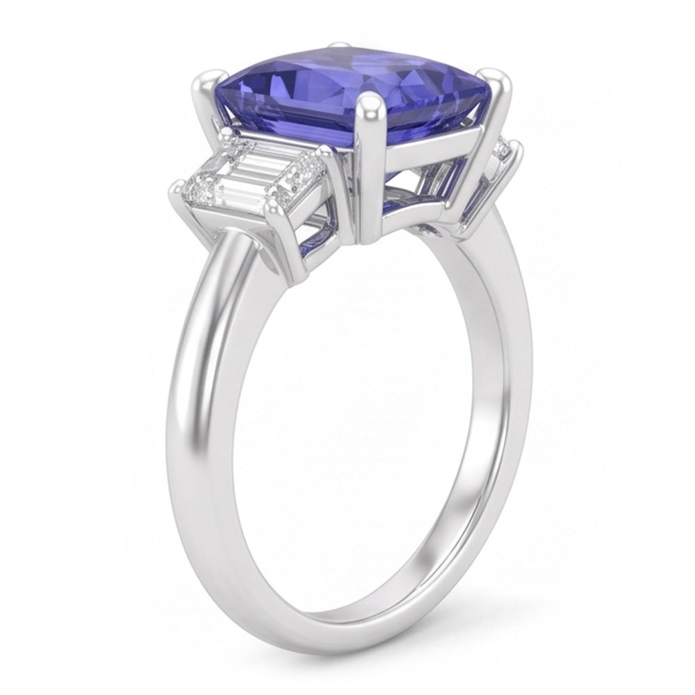 Natural Sapphire Ring 5ct - White Gold 14K