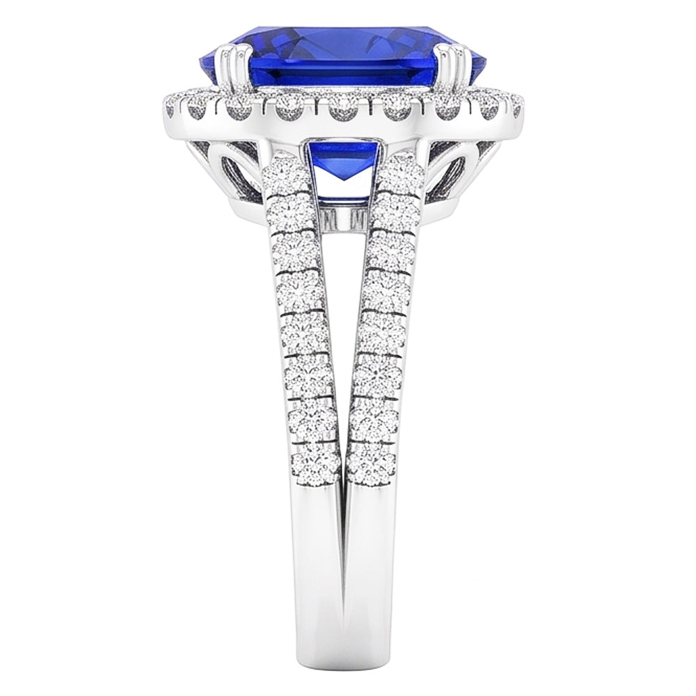 Natural Sapphire Ring 5ct - White Gold 14K