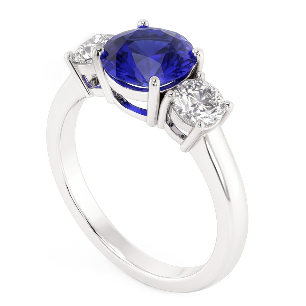 Natural Sapphire Ring 5ct - White Gold 14K