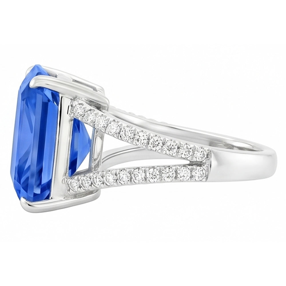 Natural Sapphire Ring 5ct - White Gold 14K