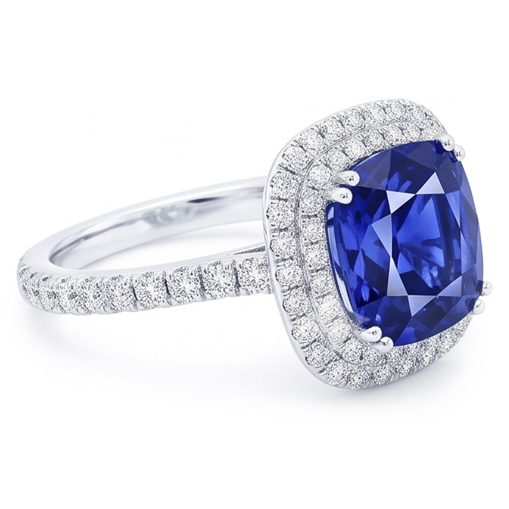 Natural Sapphire Ring 5ct - White Gold 14K