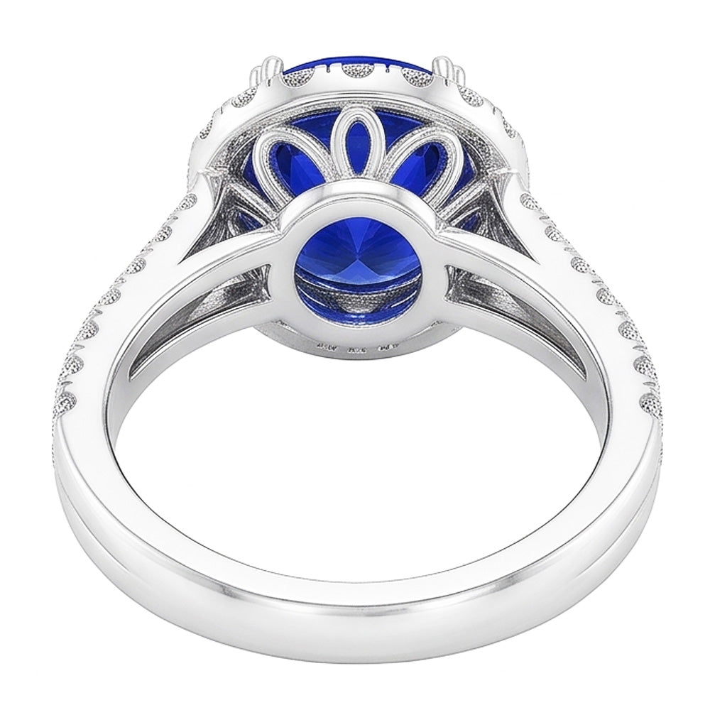 Natural Sapphire Ring 5ct - White Gold 14K