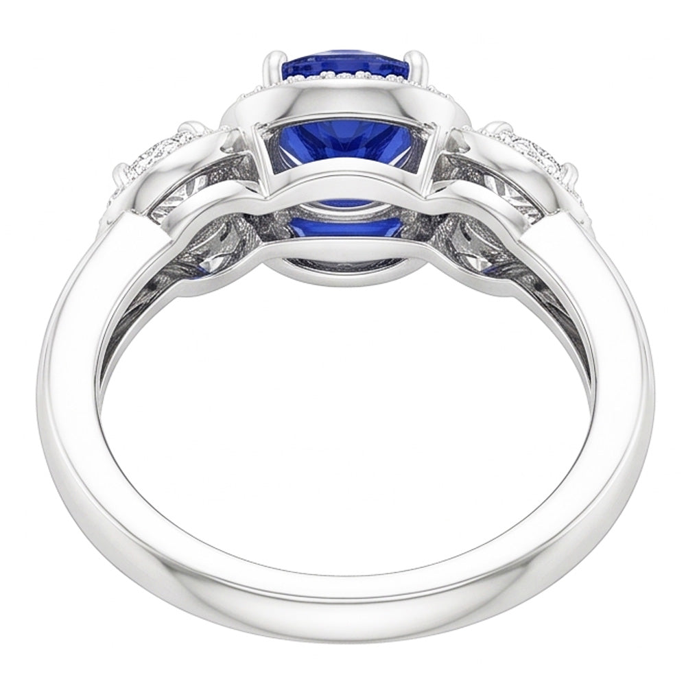 Natural Sapphire Ring 5ct - White Gold 14K