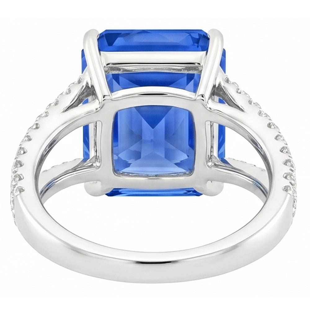 Natural Sapphire Ring 5ct - White Gold 14K