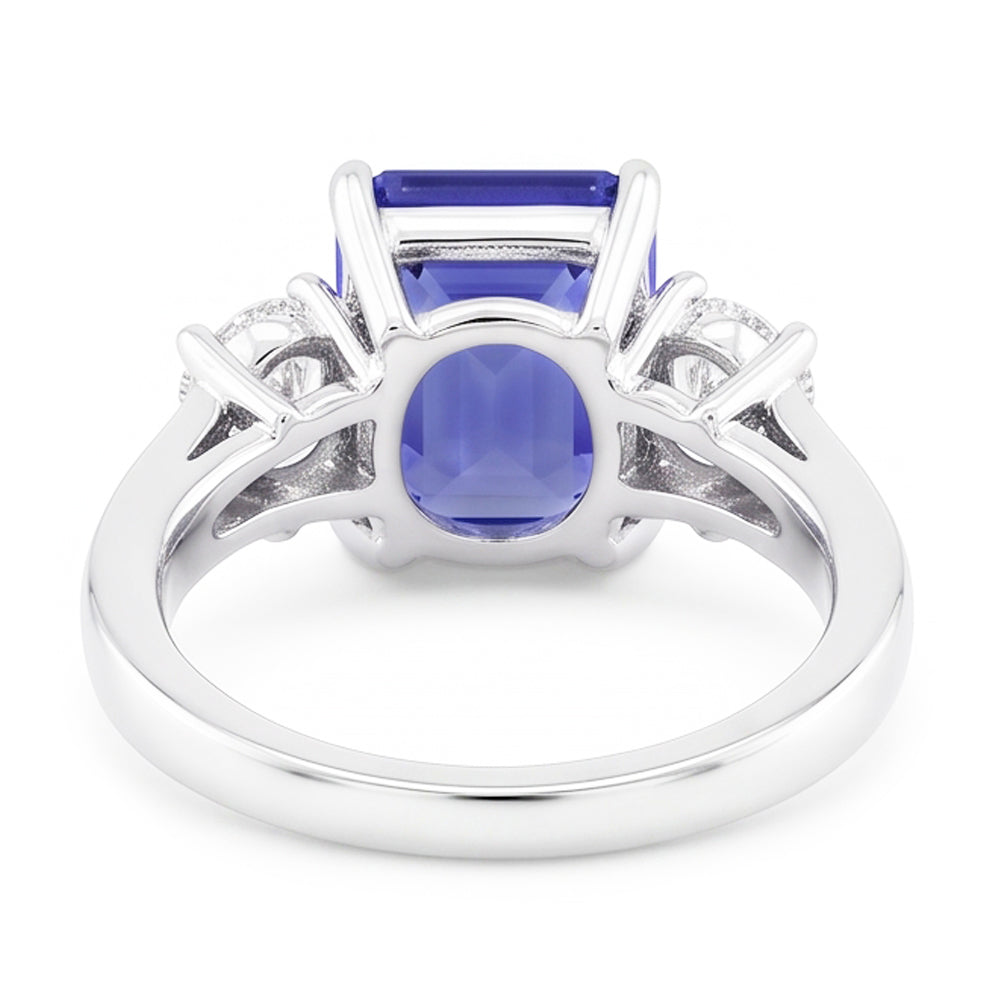 Natural Sapphire Ring 5ct - White Gold 14K
