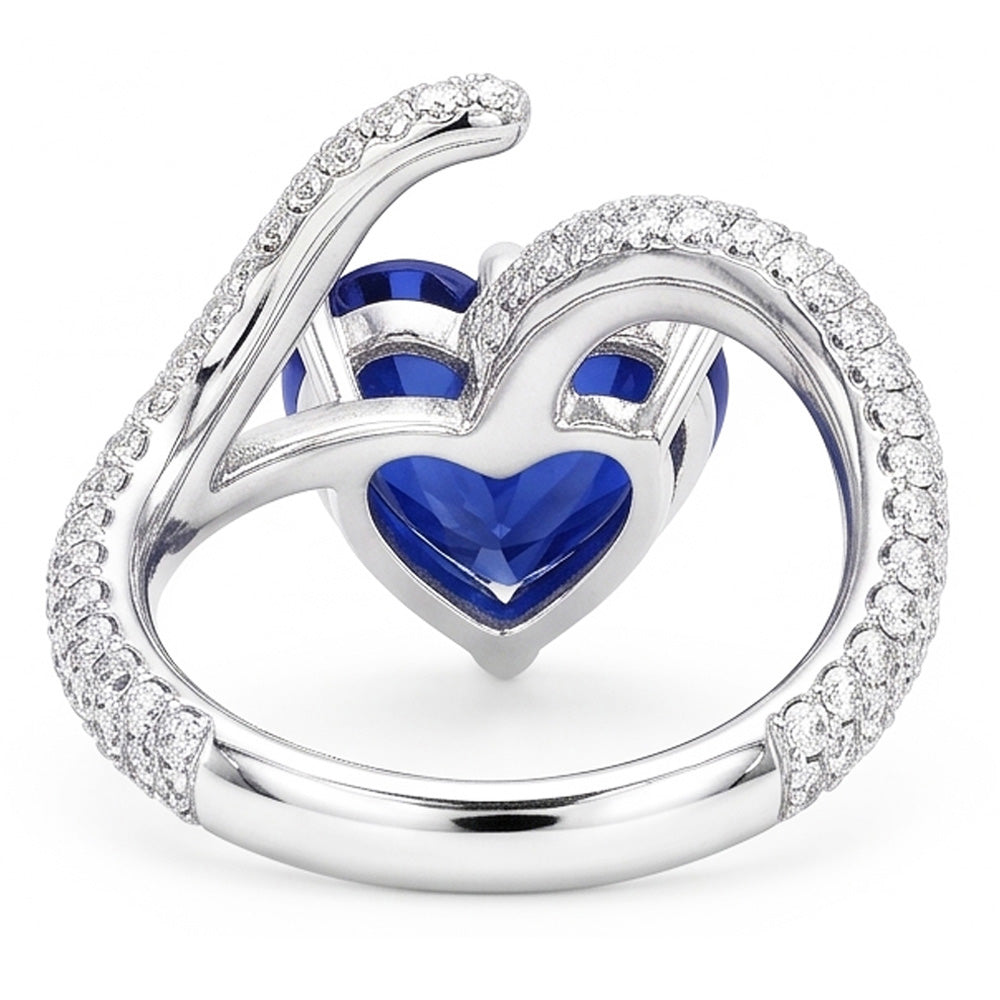 Natural Sapphire Ring 5ct - White Gold 14K