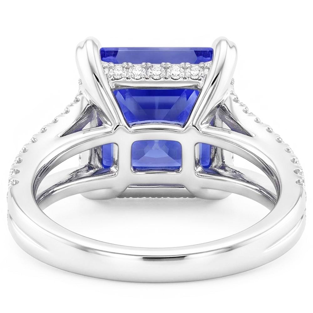 Natural Sapphire Ring 5ct - White Gold 14K