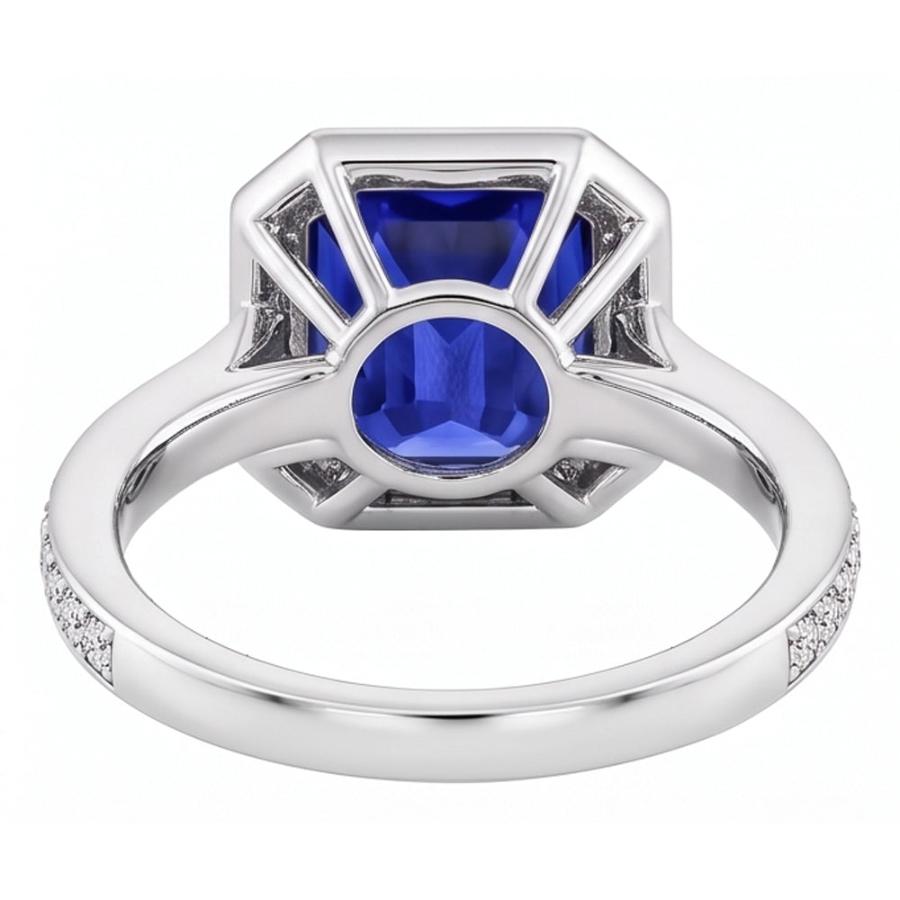 Natural Sapphire Ring 5ct - White Gold 14K