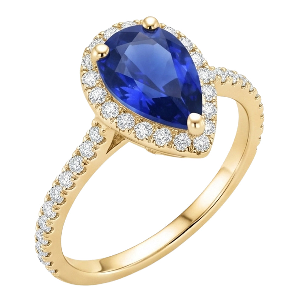 Natural Sapphire Ring 5ct - Yellow Gold 14K