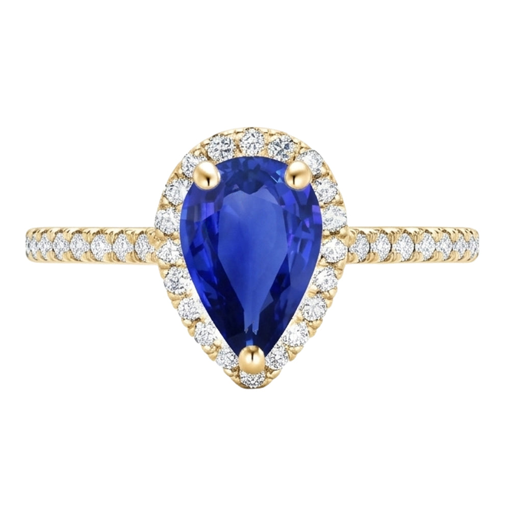 Natural Sapphire Ring 5ct - Yellow Gold 14K