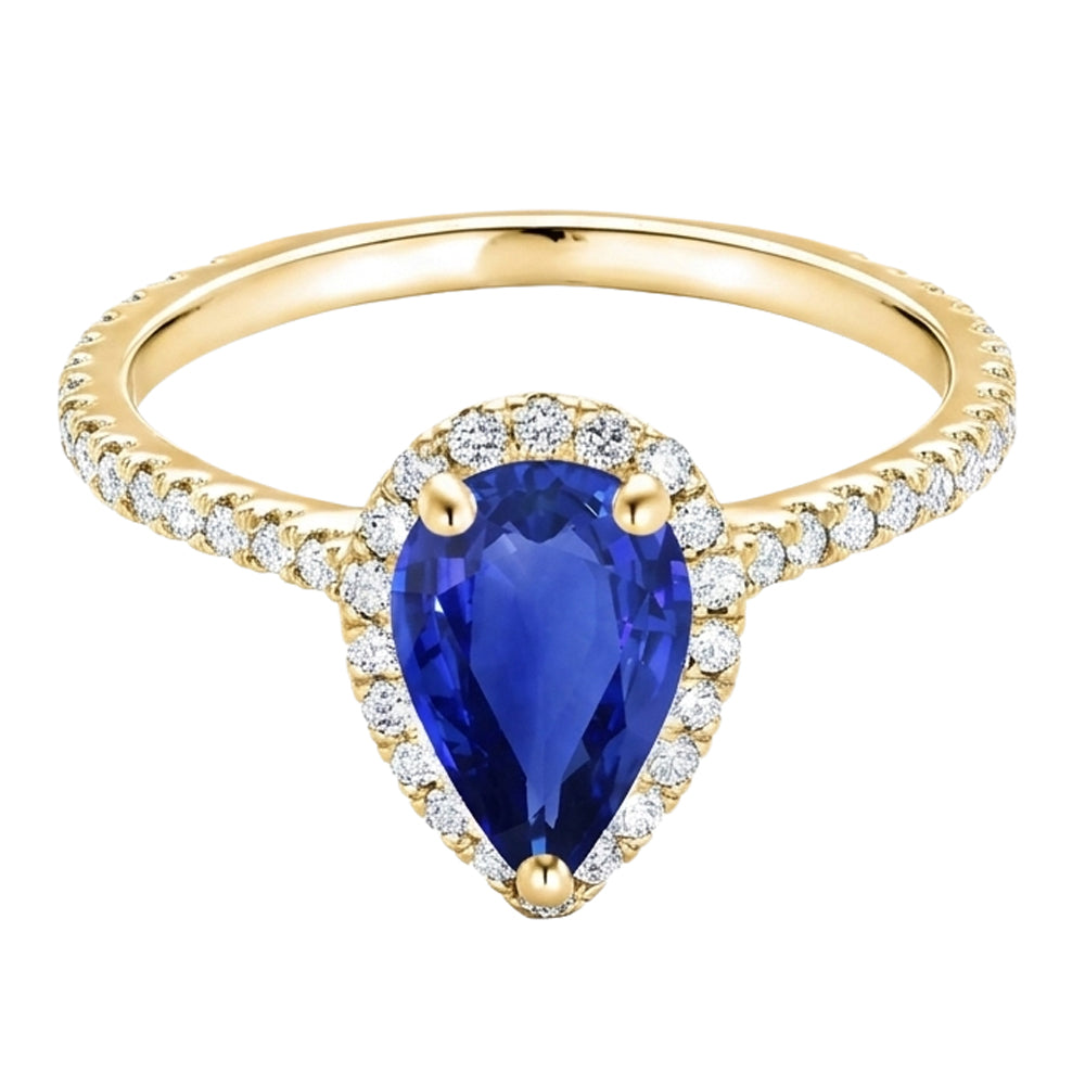 Natural Sapphire Ring 5ct - Yellow Gold 14K