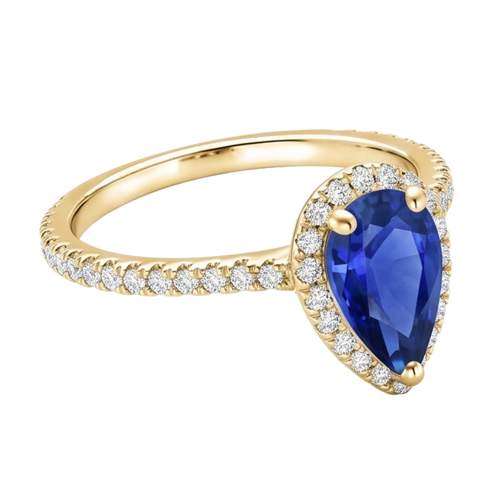 Natural Sapphire Ring 5ct - Yellow Gold 14K