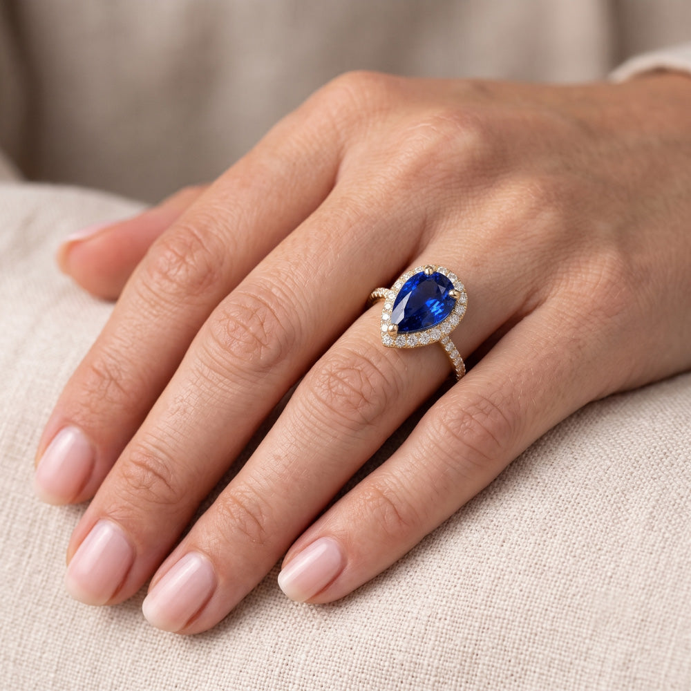 Natural Sapphire Ring 5ct - Yellow Gold 14K