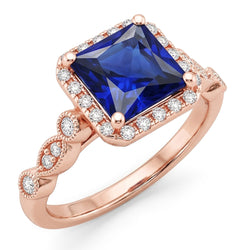 Natural Sapphire Ring 6ct - Rose Gold 14K