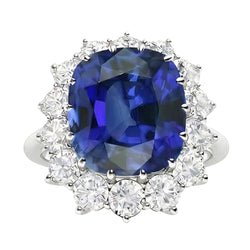 Natural Sapphire Ring 6ct - White Gold 14K