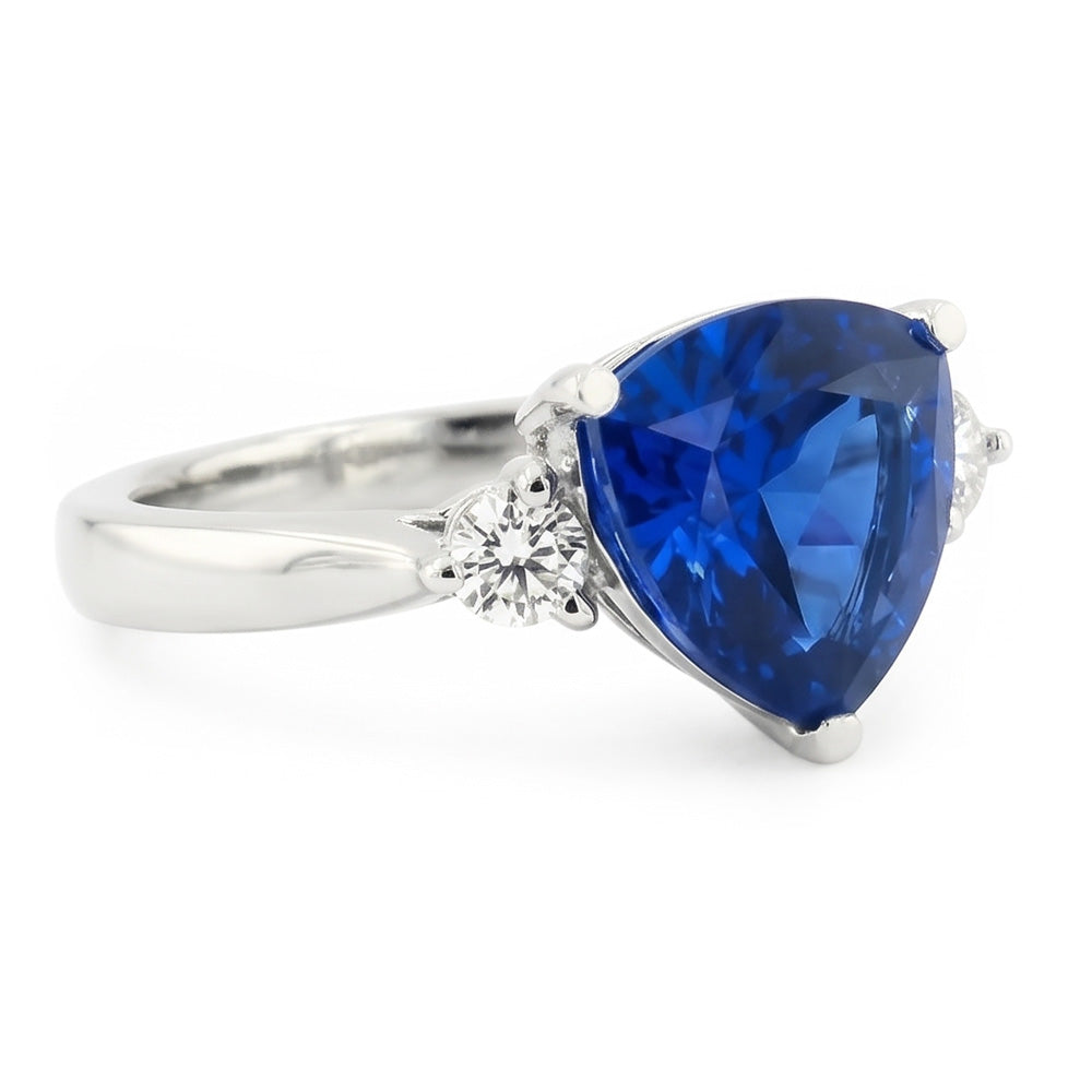 Natural Sapphire Ring 6ct - White Gold 14K