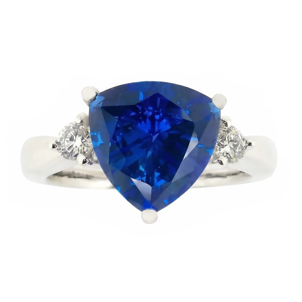Natural Sapphire Ring 6ct - White Gold 14K