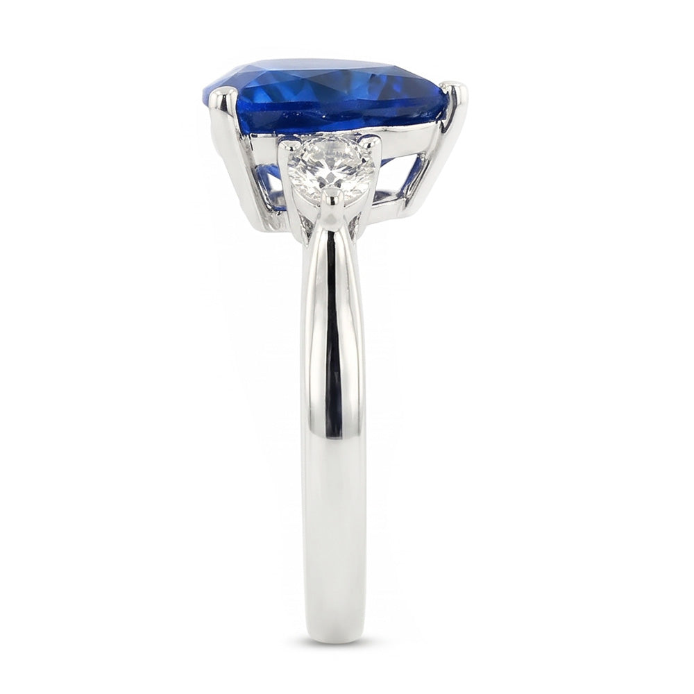 Natural Sapphire Ring 6ct - White Gold 14K
