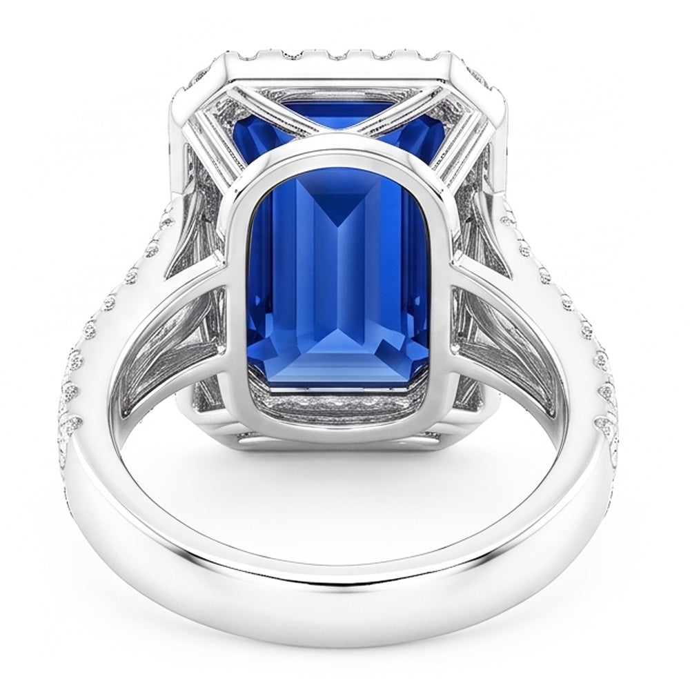 Natural Sapphire Ring 6ct - White Gold 14K