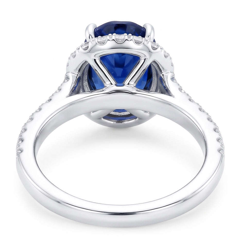 Natural Sapphire Ring 7.50ct - White Gold 14K