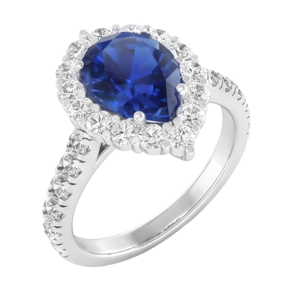 Natural Sapphire Ring 8ct - White Gold 14K