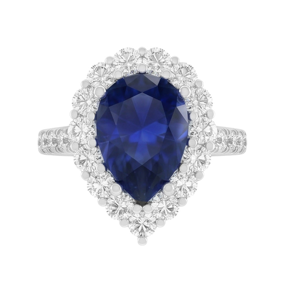 Natural Sapphire Ring 8ct - White Gold 14K