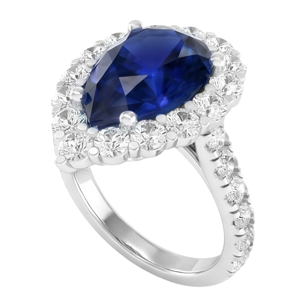 Natural Sapphire Ring 8ct - White Gold 14K