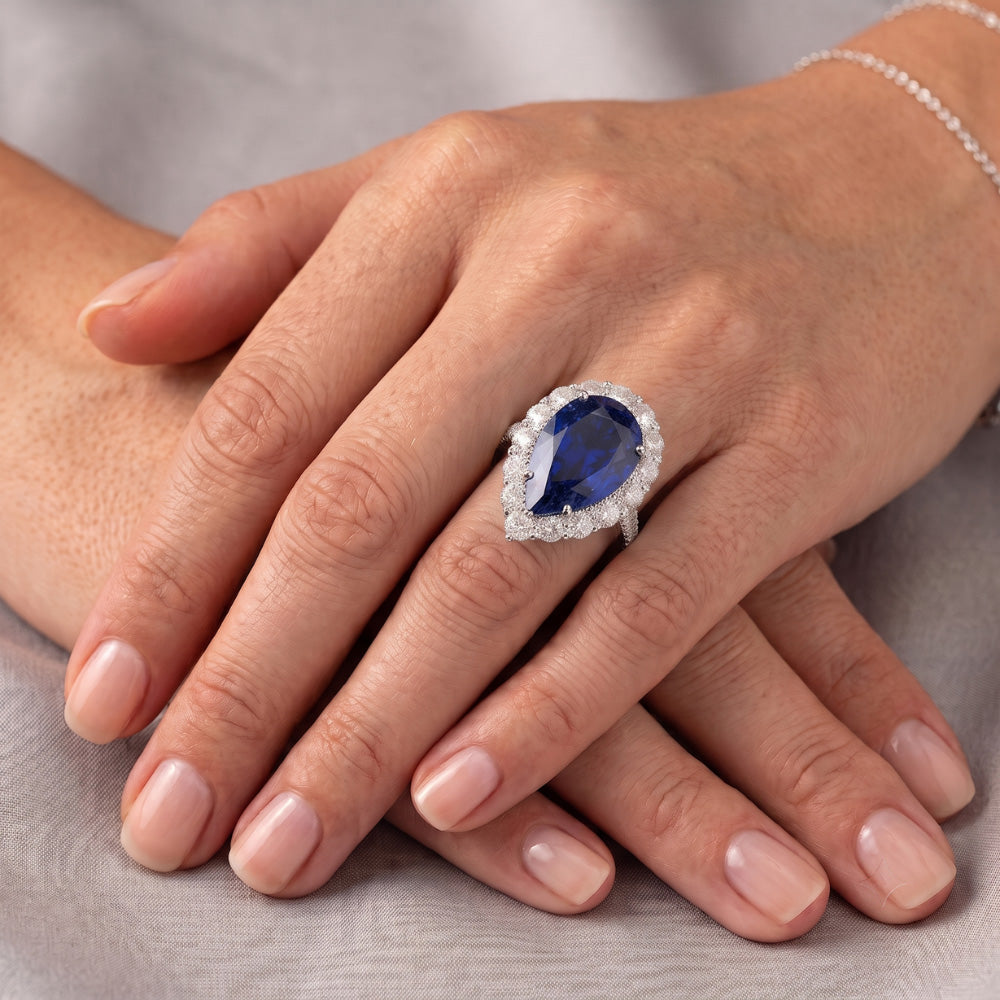 Natural Sapphire Ring 8ct - White Gold 14K