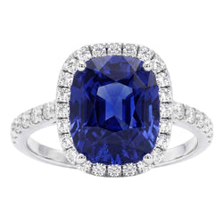 Natural Sapphire Ring 9.75ct - White Gold 14K