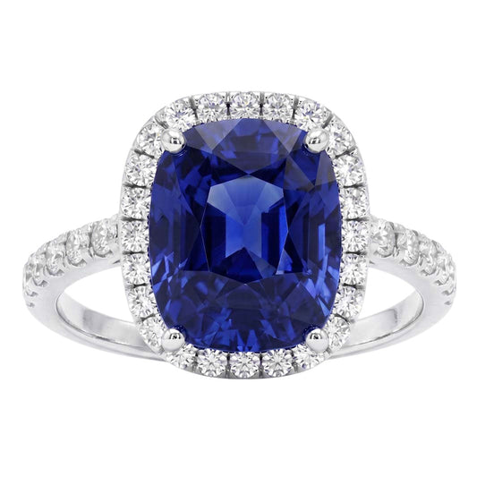 Natural Sapphire Ring 9.75ct - White Gold 14K