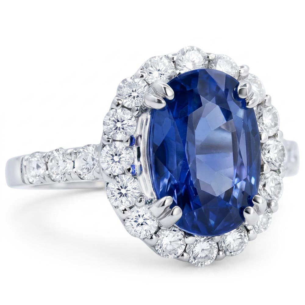 Natural Sapphire Ring 9.75ct - White Gold 14K