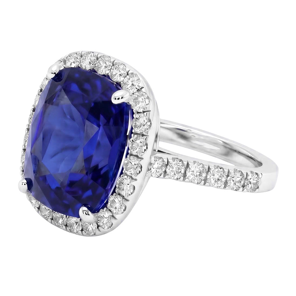 Natural Sapphire Ring 9.75ct - White Gold 14K