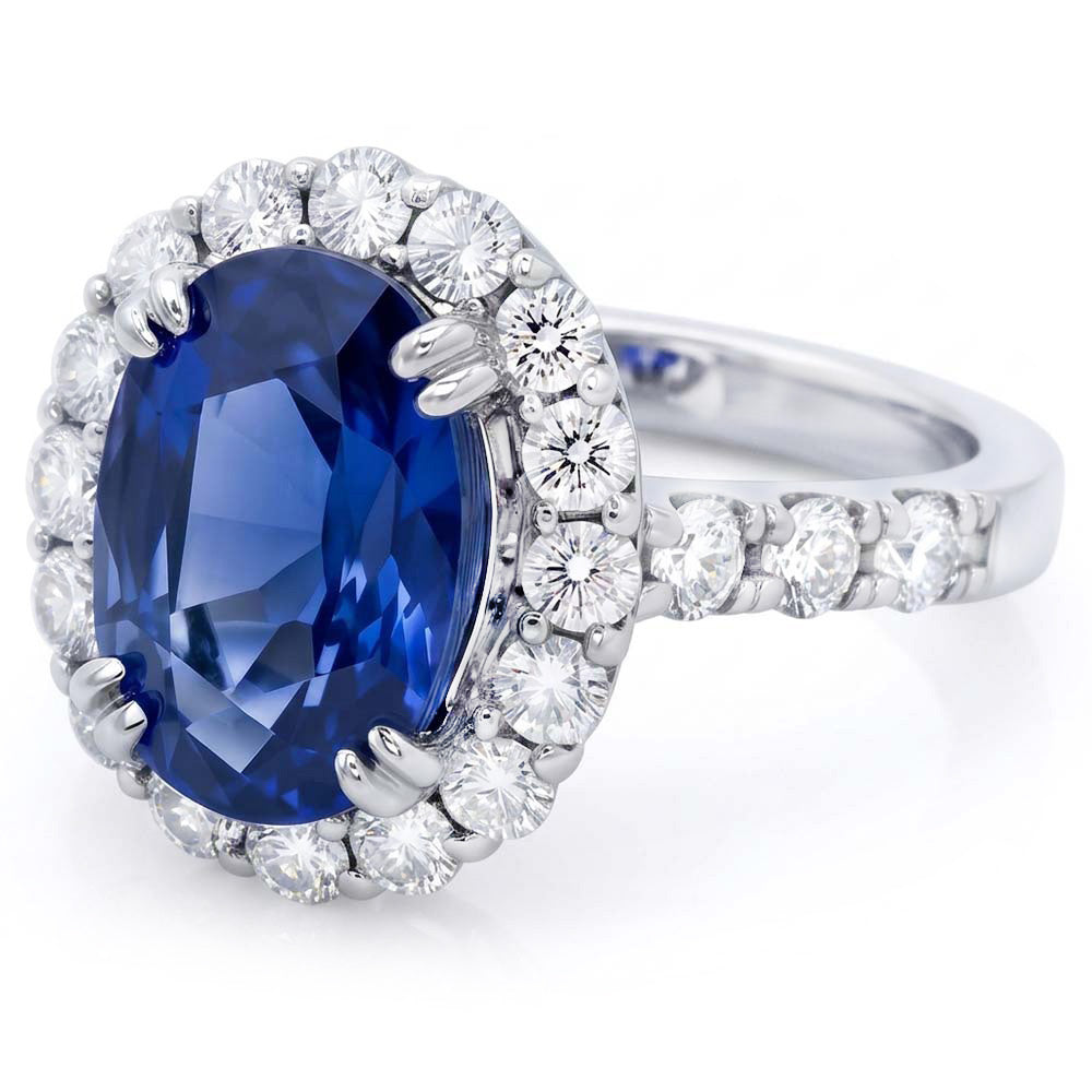 Natural Sapphire Ring 9.75ct - White Gold 14K