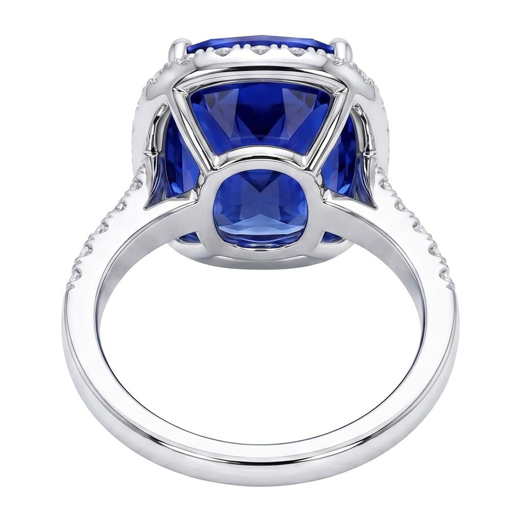 Natural Sapphire Ring 9.75ct - White Gold 14K