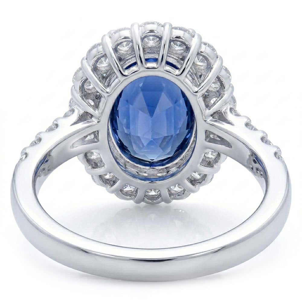 Natural Sapphire Ring 9.75ct - White Gold 14K