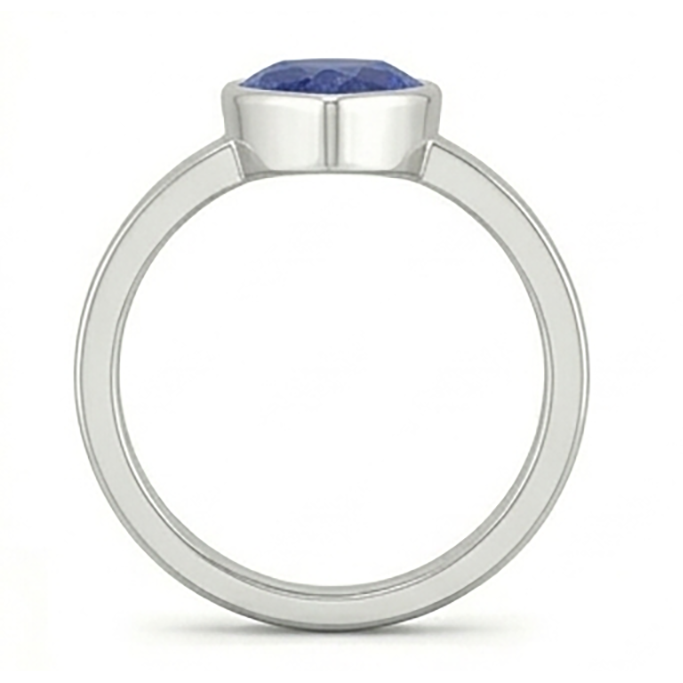 Natural Solitaire Bezel Set Gents Ring Pear Cut Blue Sapphire 2.50 Carats