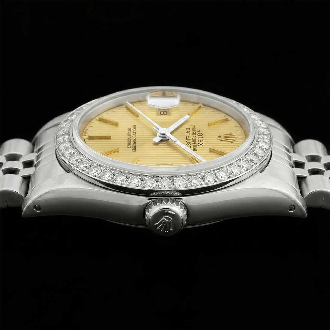 Natural Ss Jubilee Bracelet Date Just Ladies Watch Stick Dial Rolex