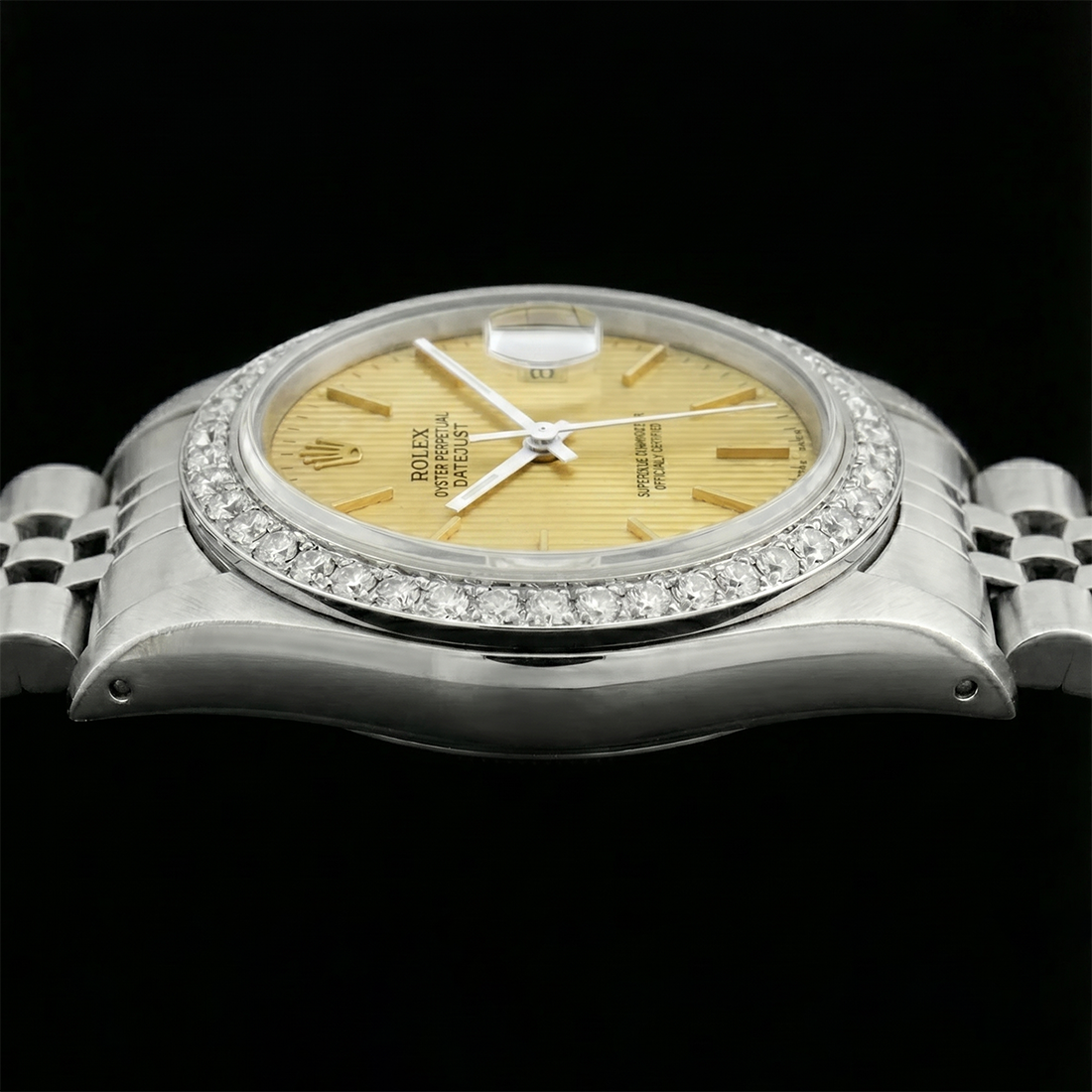 Natural Ss Jubilee Bracelet Date Just Ladies Watch Stick Dial Rolex