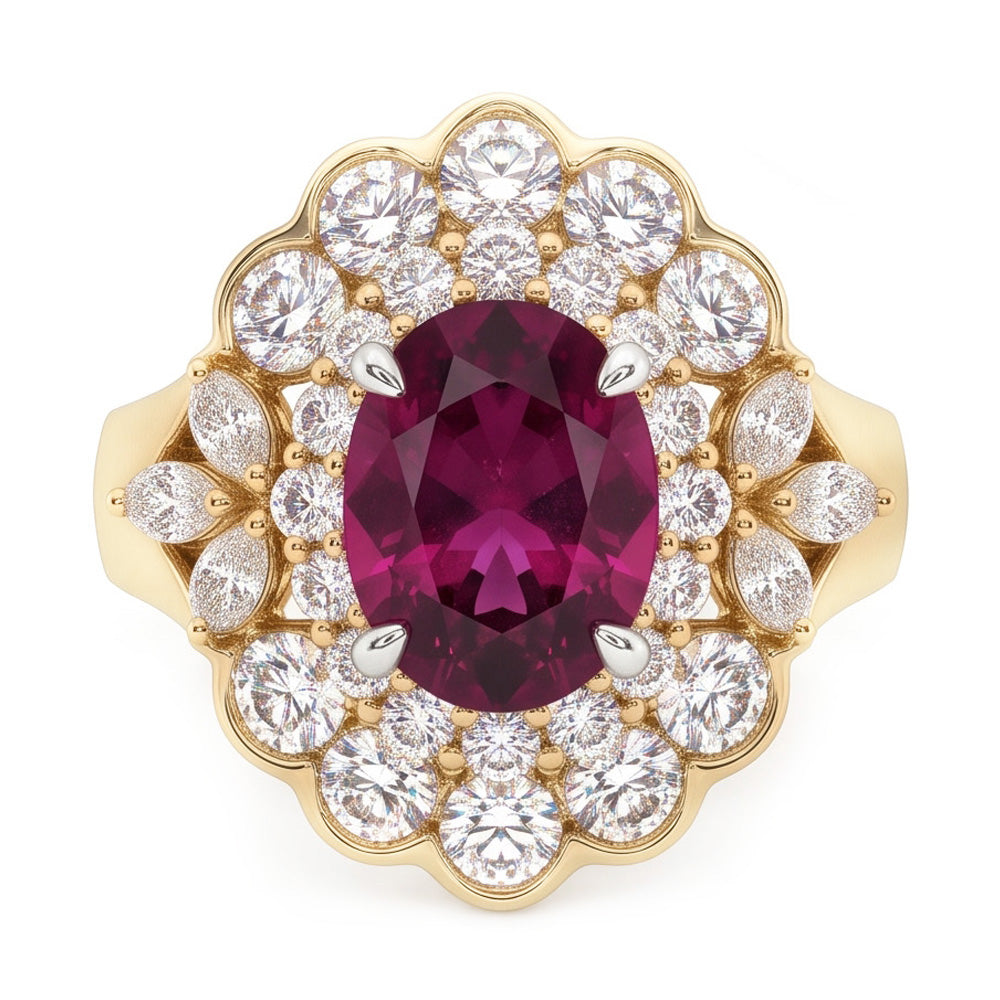 Natural Tourmaline Ring 6ct - Yellow Gold 14K