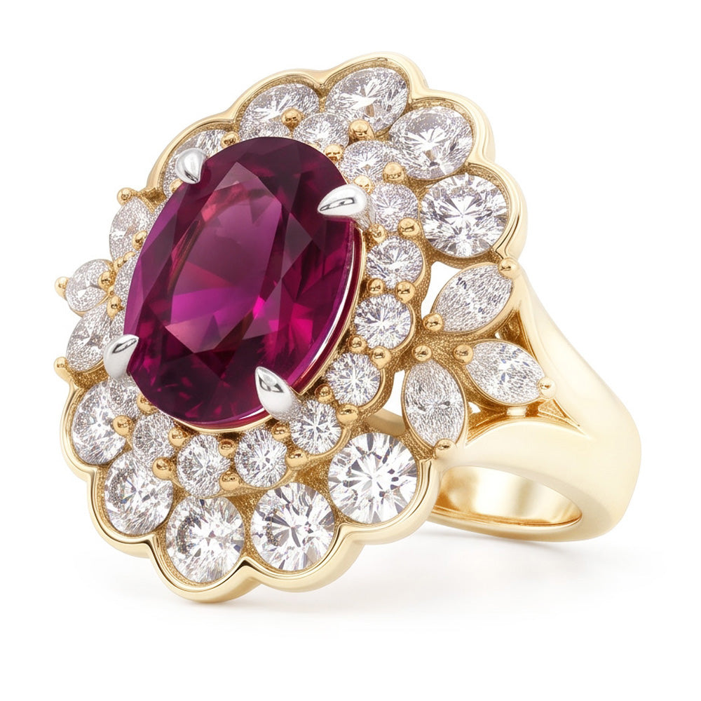 Natural Tourmaline Ring 6ct - Yellow Gold 14K