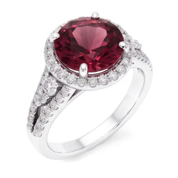 Natural Tourmaline Ring 9ct - White Gold 14K