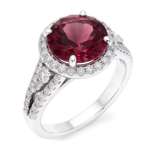 Natural Tourmaline Ring 9ct - White Gold 14K