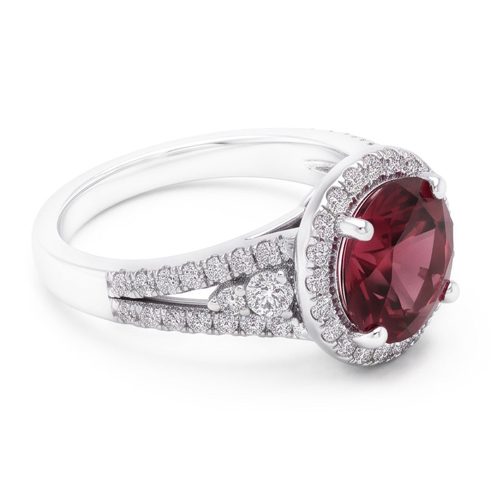 Natural Tourmaline Ring 9ct - White Gold 14K