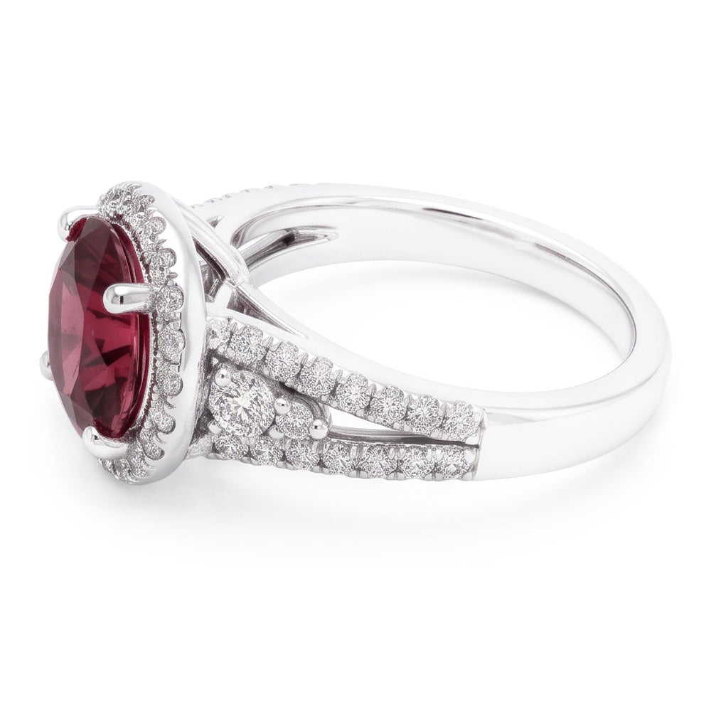 Natural Tourmaline Ring 9ct - White Gold 14K